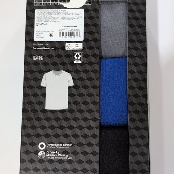 Athletic Works Men’s Crewneck Cotton T-Shirts Size Small (34-36) 3-Pack NWT - Picture 3 of 4